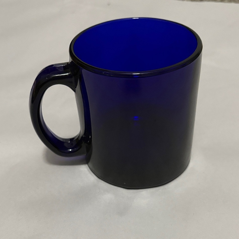 Cobalt blue glass mug